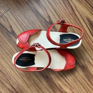 Swedish Hasbeens Red Heart Sandal (size 9)